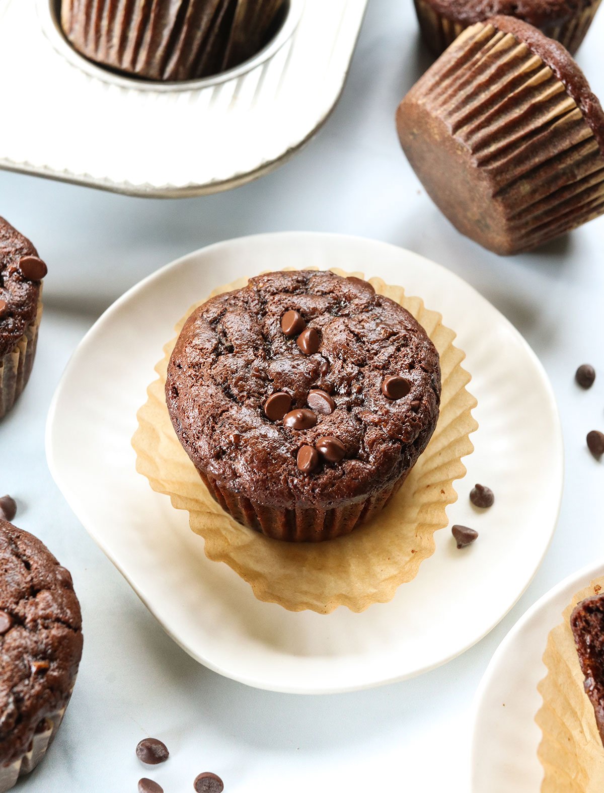 Healthy Flourless Chocolate Zucchini Muffins: Fudgy & Guilt-Free
